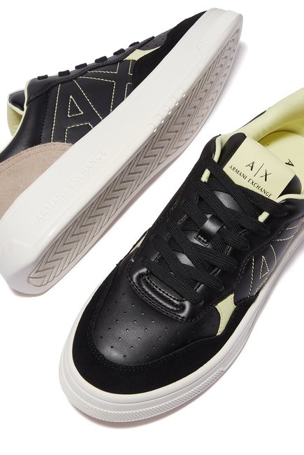 AX Logo Faux Leather Sneakers